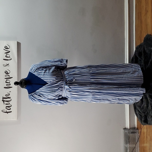 New Old Navy Striped Wrapped Maxi Dress - Picture 1 of 8